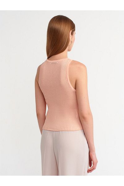 Dilvin 10410 Crew Neck Knitwear Athlete-Peach