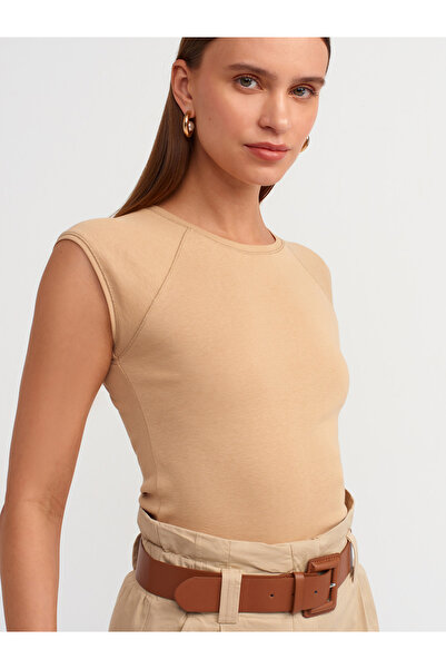 Dilvin 30811 تي شيرت بيج برقبة دائرية