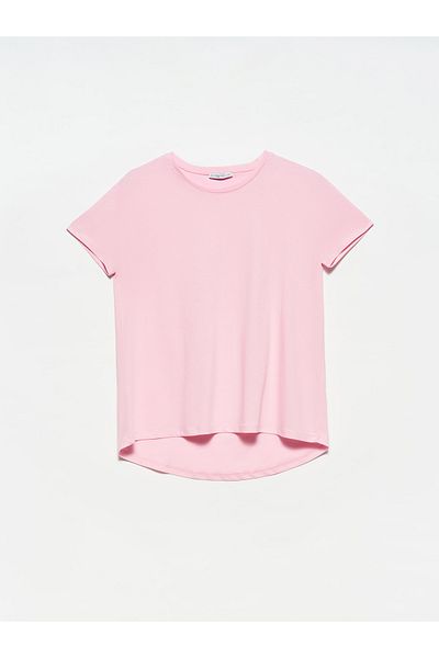 Dilvin 3471 Tricou de bază cu gât crew - roz deschis