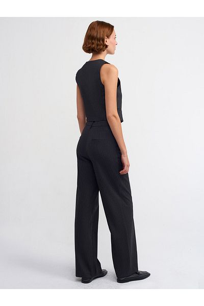 Dilvin 71190 High Waist Long Trousers-anthracite