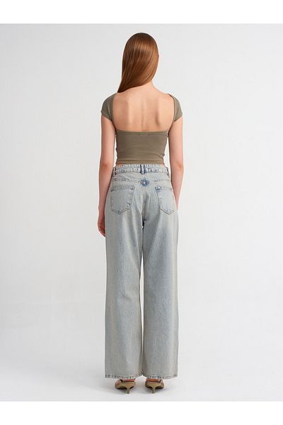 Dilvin 71449 Pantaloni largi din denim-Tint