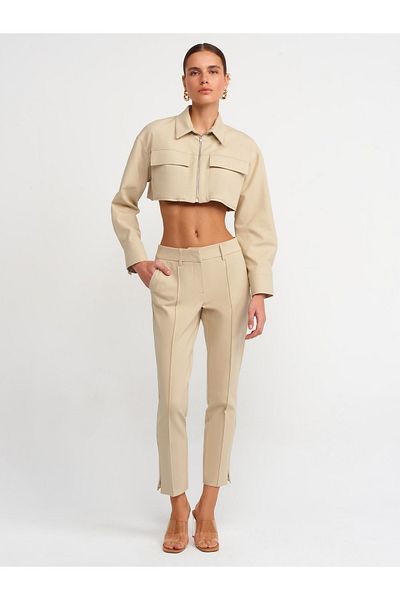 Dilvin 71237 Zippered Stone Colored Pants