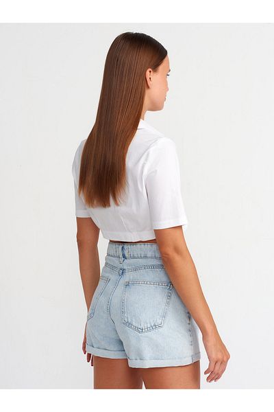 Dilvin Model 71669 - Pantaloni scurți din Denim Albastru