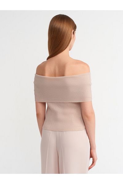Dilvin 10558 Pulover din tricotaje subțiri-bej