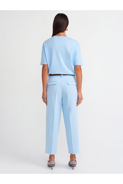 Dilvin 71533 Pantaloni albaștri cu centură morcov
