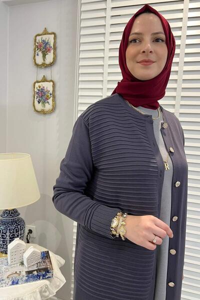 Rabia Şamlı Ζακέτα Magnolia Anthracite Knitwear