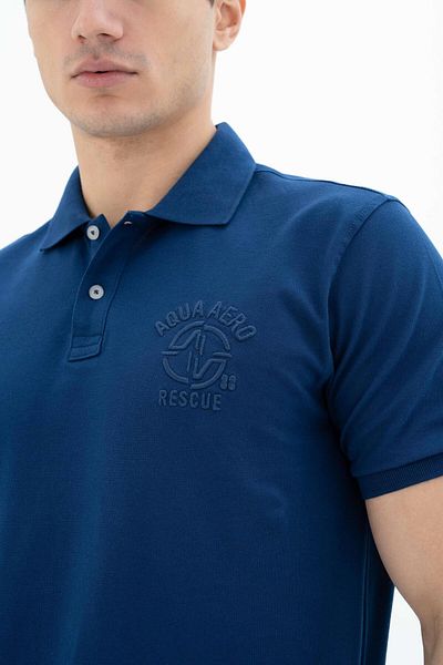 Arma Ανδρικό μπλουζάκι με γιακά πόλο Indigo Plus Size Y 25374866901