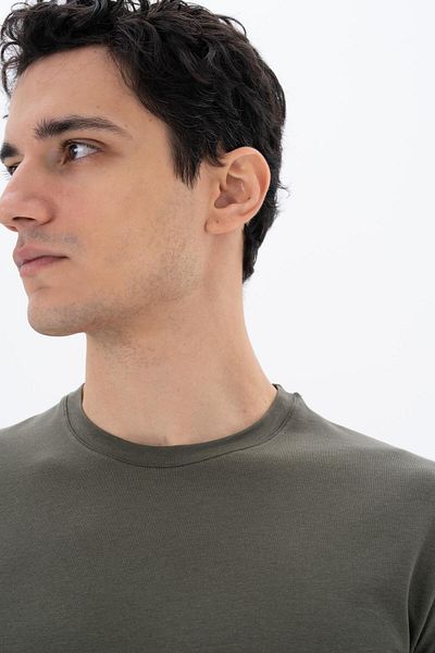 Arma Ανδρικό μπλουζάκι Khaki Regular Fit Crew Neck Y 25344470001