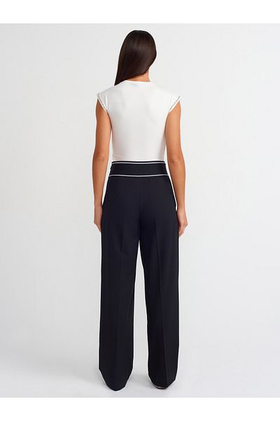 Dilvin 71528 Black Drawstring Waisted Pants