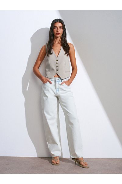 Dilvin 71505 Pantaloni din denim cu balon albastru deschis