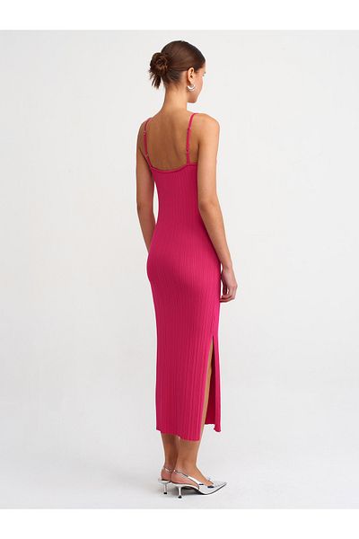 Dilvin 90139 Rochie tricotaj cu bretele-fucsia