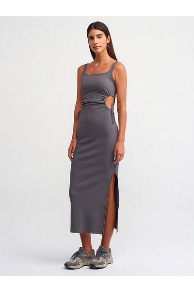 Dilvin Model 9094 - Rochie Lungă Colorată Afumată, Detaliu Fereastră