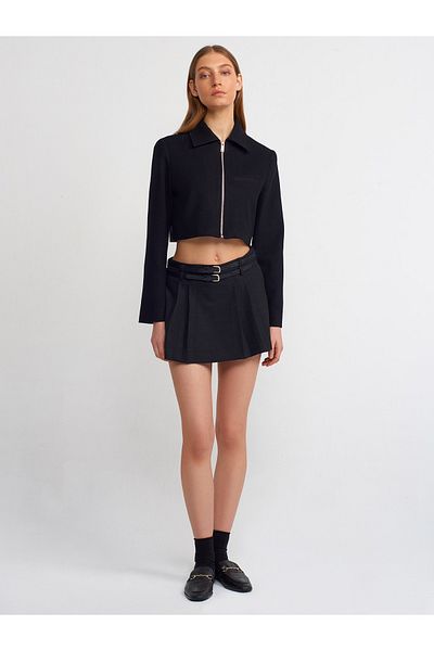Dilvin 80820 Fustă pantaloni scurți cu centură dublă - antracit
