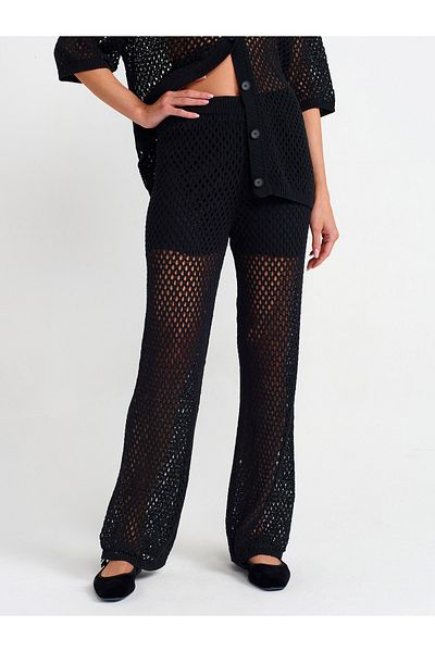 Dilvin 70159 Lined Knitted Trousers-black