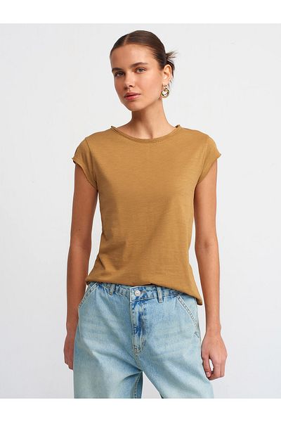 Dilvin 30699 Tricou din bumbac-Kaki deschis