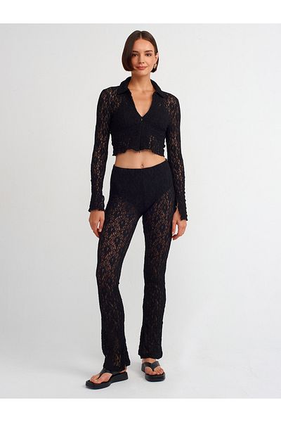 Dilvin 71084 Black Lace Spanish Leg Tights