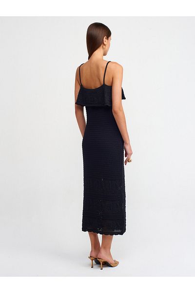 Dilvin 90195 Tricotaj cu bretele Rochie-negru