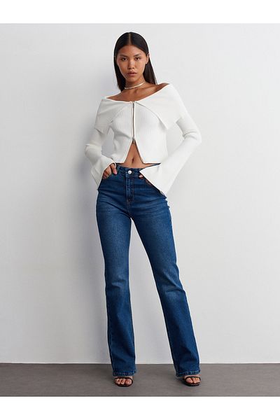 Dilvin 71685 Model - Relaxed Fit Navy Blue Denim Trousers