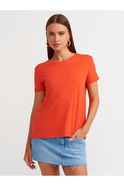 Dilvin Μπλουζάκι 3471 Model - Crew Neck Red Basic