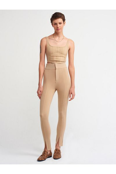 Dilvin 7019 High Waist Tights-camel