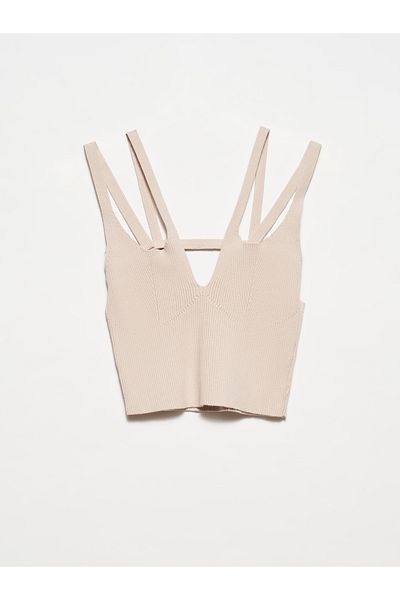 Dilvin 10340 Tricotaj cu bretele duble Atlete-Bej deschis