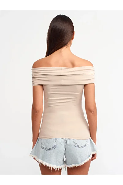Dilvin 30919 Off Shoulder Ball-Beige