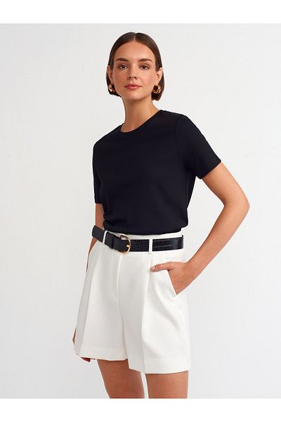 Dilvin 31142 Black Cotton Crew Neck T-shirt