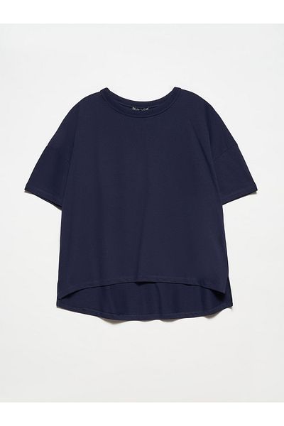 Dilvin 30123 Tricou Oversize-Albastru Marin