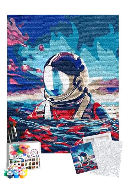 Tabdiko Sayılarla Boyama Seti 40 x 50 cm Tuval Şasesine Gerili Astronot