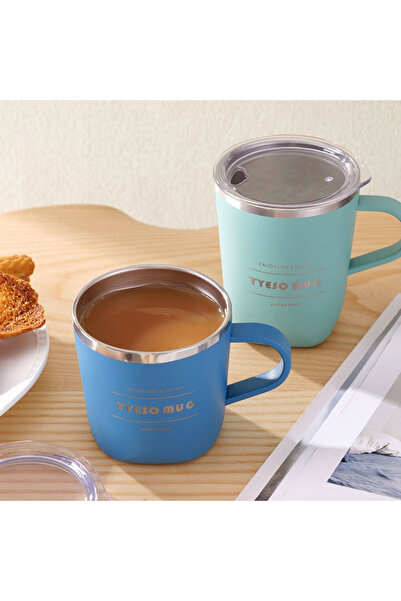 Tyeso 300ml Black Cubic Mug - Vacuum, Stainless Steel, With Thermal Lid