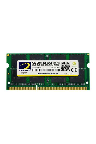 TwinMOS ذاكرة وصول عشوائي DDR3 سعة 8 جيجابايت وتردد 1600 ميجاهرتز وذاكرة TWINMOS سعة 1.35 بوصة MDD3L8GB1600N