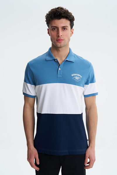 Arma Tricou albastru pentru bărbați, cu gât polo, Y 27374308102