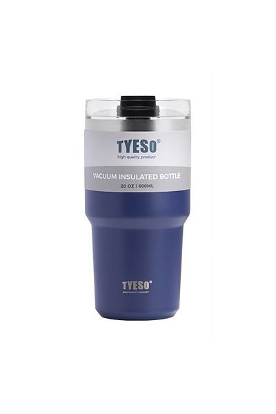 Tyeso Tripletask Termos Vakumlu Paslanmaz Çelik Pipetli 600ml Mavi
