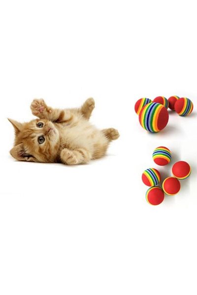 YTT Marketing 2 PIECES RAINBOW COLORED CAT DOG PLAY BALL