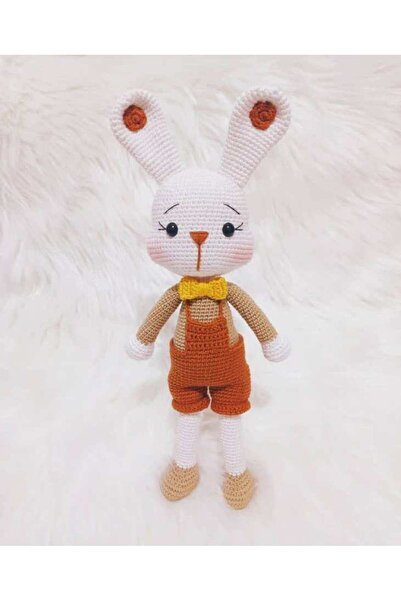 Toyscity Sarı Papyonlu Tavşan Organik Oyuncak