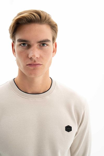 Arma Ανδρικό μπλουζάκι μπεζ Basic Regular Fit Thessaloniki Fabric Crew Neck φούτερ K 26124699601