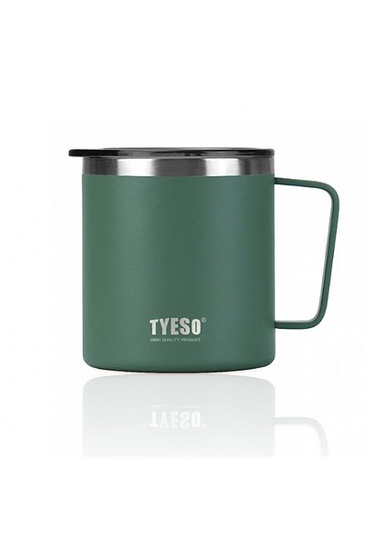 Tyeso Silviya Mug Vakumlu Paslanmaz Çift Duvarlı Termal Kapaklı 400ml Yeşil