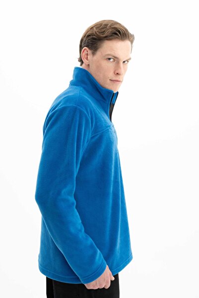 Arma Чоловічий синій Regular Fit Стійкий комір Нелиняючий Softech Polar Світшот з напівзастібкою K26404674701