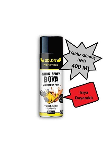 solon Gümüş (Gri) Isıya Dayanıklı Yaldız Sprey Boya 400 Ml.