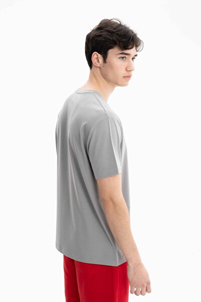 Arma Чоловічий сірий трикотажний футболка з круглим вирізом і велосипедним коміром Y27344471501