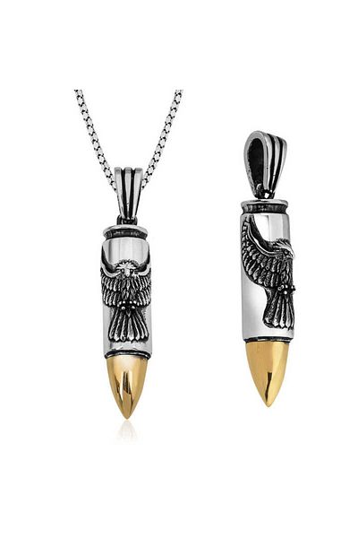 ECOME 925 Sterling Silver Bullet Silver Necklace