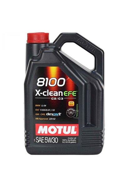 Motul 8100 X-Clean Efe C2/C3 SAE 5W-30 Tam Sentetik Motor Yağı 5 L