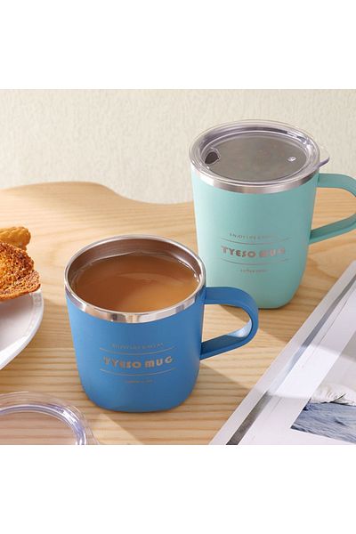 Tyeso Green Cubic Mug - Vacuum, Stainless Steel, Thermal Lid, 300ml
