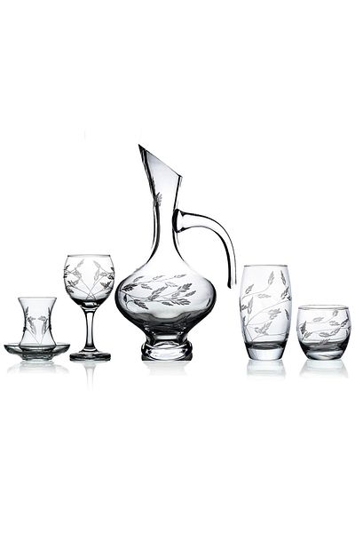 DECOCIA Pudgy 61-Piece Set of Glasses - Dowry with Bosnian Side and Exile Pattern