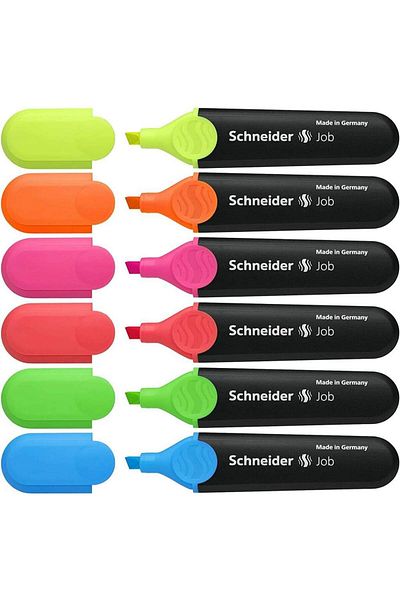 SCHNEIDER 150 Neon Highlighters Set of 6 F.k