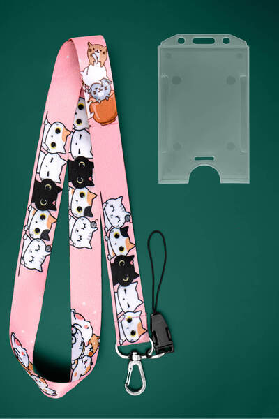 Apptakı Yavru Kediler Boyun İpi Boyun Askı İpi Telefon Askı İpi Kartlık - ASS...