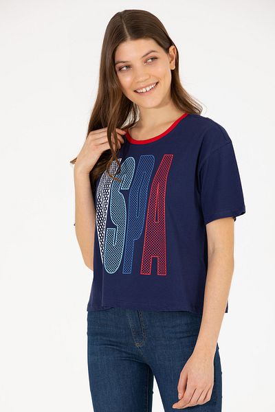 U.S. Polo Assn. Sötétkék női póló - nyakú 50264203 -VR033