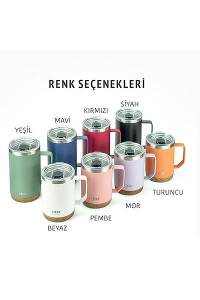 Tyeso Venus Mug Vakumlu Paslanmaz Çelik Termal Kapaklı 530ml Siyah