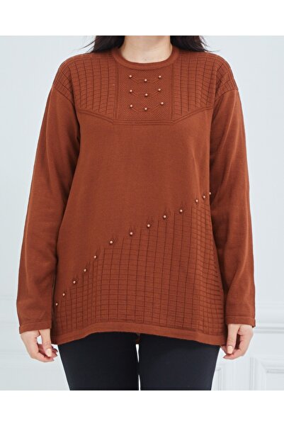 Elçelya Moda Tricotaj de damă din gresie iarnă de vârstă mijlocie zilnică bluză pentru mamă pulover