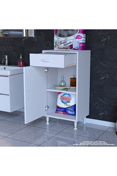 Modilayn EMİR 35 x 88 x 32,5 cm Kapaklı ve Çekmeceli Çok Amaçlı Banyo&Mutfak Dolabı